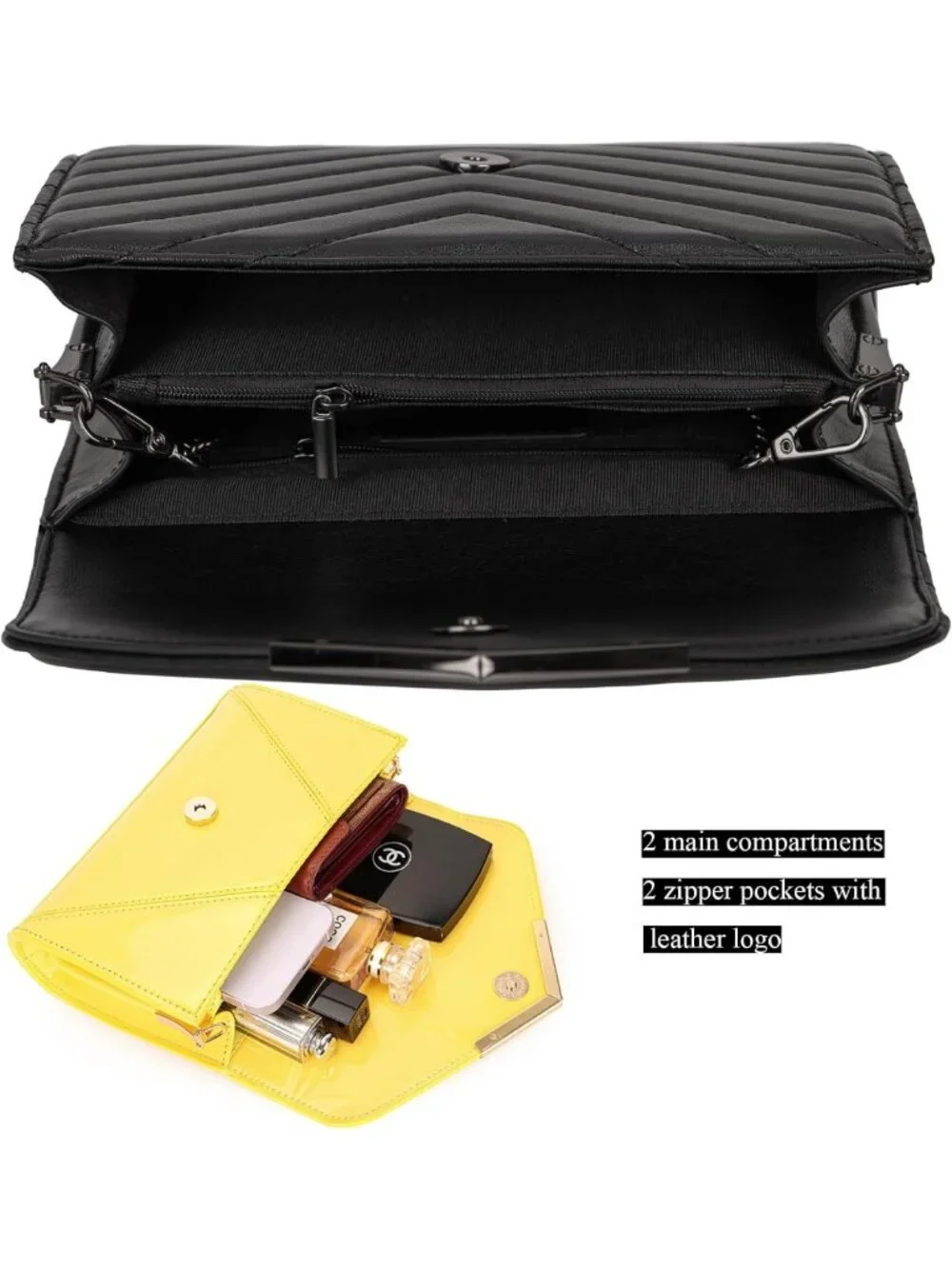 Chic Vegan Leather Quilted Clutch Purse | Stylish Evening Handbag & Crossbody